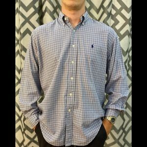 Ralph Lauren blue plaid men’s Oxford